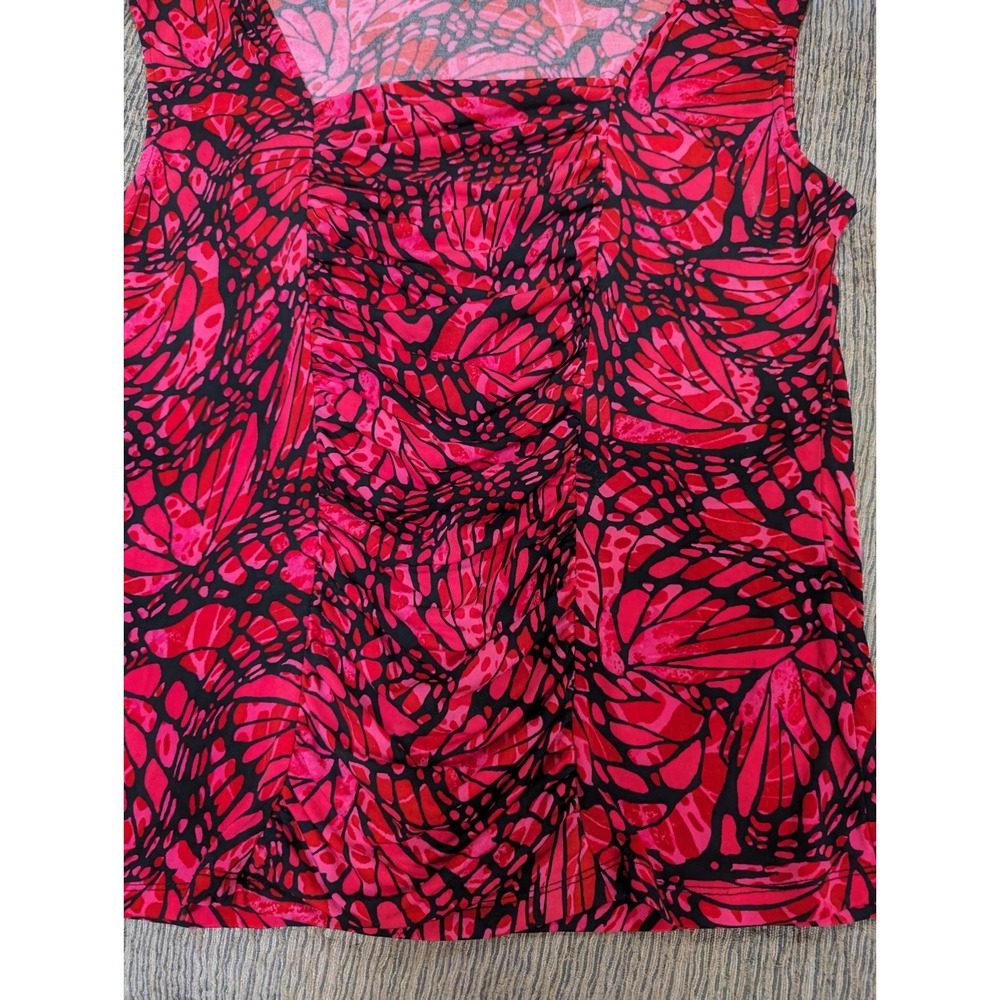 Style‎ & Co womens XL butterfly design blouse shirt top - Picture 2 of 5